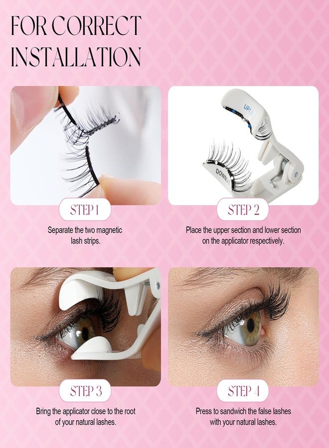 NEFROM Soft Reusable Magnetic Eyelashes with Applicator, Natural False Lash Clusters, Wispy Lashes No Glue Needed, Easy to Wear and Remove (1 Pack) - Image 3
